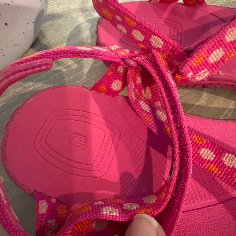Teva Pink and Orange Sandals with Studded Straps - Picture 4 of 5